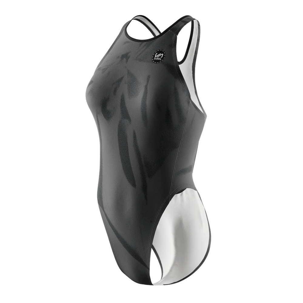 Bañador Natación Mujer Tirante Ancho BLACK DYE