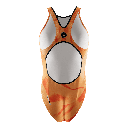 Bañador Natación Mujer Tirante Ancho ORANGE DYE