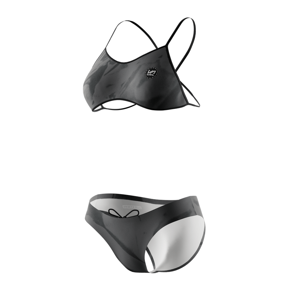 Bikini Natación Mujer Tirante Estrecho BLACK DYE