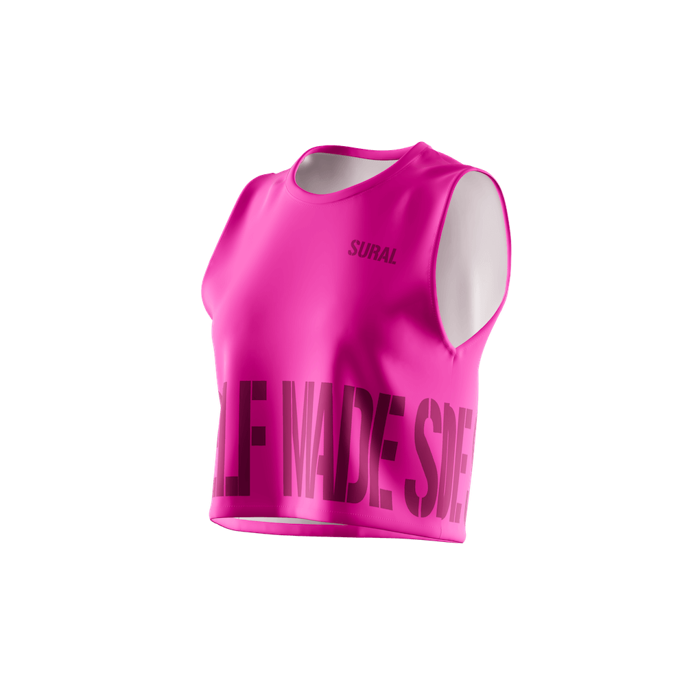 Camiseta Crop Top Sin Mangas Mujer XFIT TOP LOGO SELF MADE