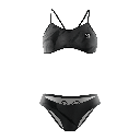 Bikini Natación Mujer Tirante Estrecho BLACK DYE