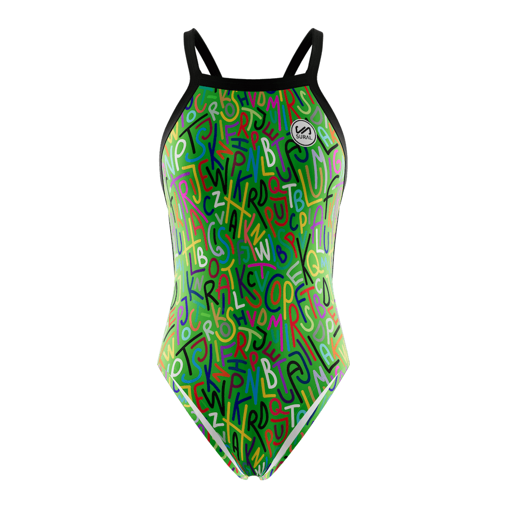 Bañador de Mujer Tirante Estrecho WORDS COLORS