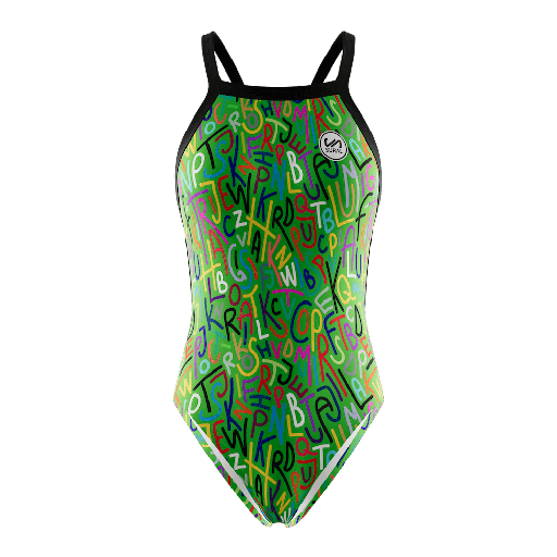 [SW2261] Bañador de Mujer Tirante Estrecho WORDS COLORS