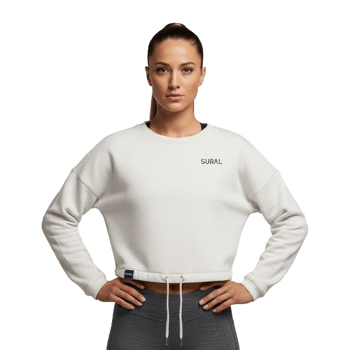 [CT-429] Sudadera Cotton Crop Top Sin Capucha Woman - GLOW